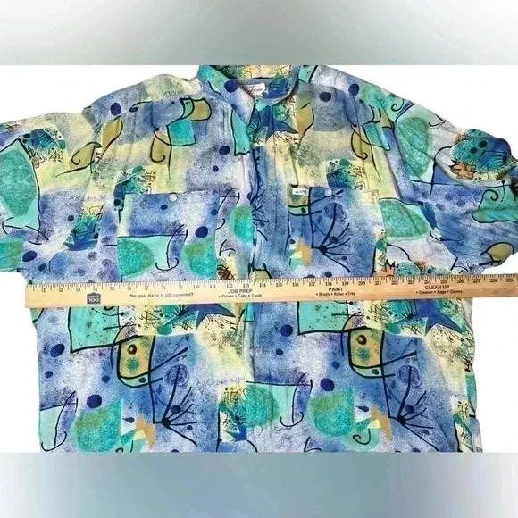 Vtg Guess Georges Marciano Abstract Hawaiian Y2K 1990s Designer Shirt - Picture 3 of 9